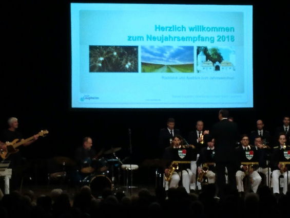 Big Band der Stadtkapelle Laupheim beim Neujahrsempfang in Laupheim am 10.01.2018