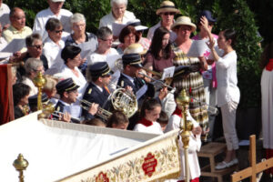 Stadtkapelle Laupheim bei einer Fronleichnamsprozession
