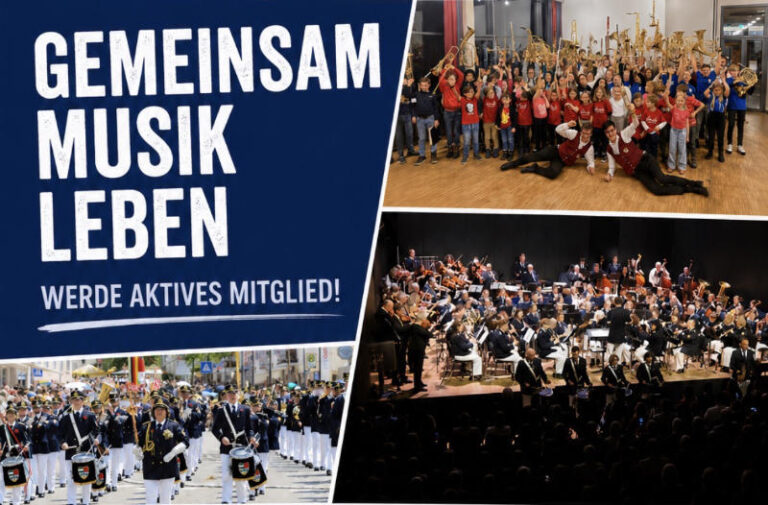 Stadtkapelle Laupheim Fotocallage Werbung aktive Mitglieder, September 2026